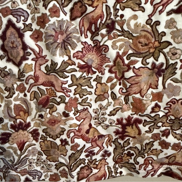 Ted Baker Britani Wildlife print U-bar Cotton blend Top Boho Whimsical Size 3 - Picture 4 of 9